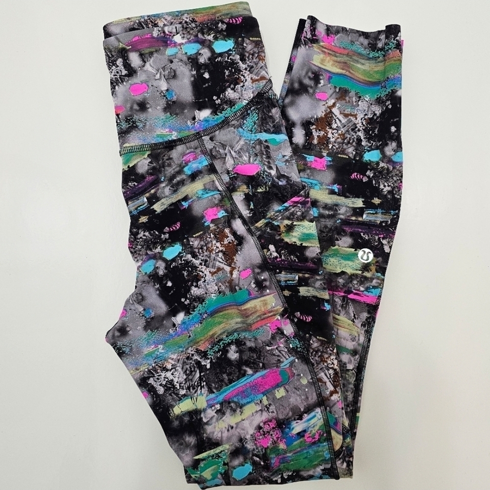 🇨🇦 Lululemon Paint Drift Multi Fast & Free High-Rise Leggings with Pockets